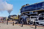 Triple line-up:  BLW 26 bracketed by Rahway Valley 15 (L) and Reading T-1 2124 (R) in the Steamtown Yard